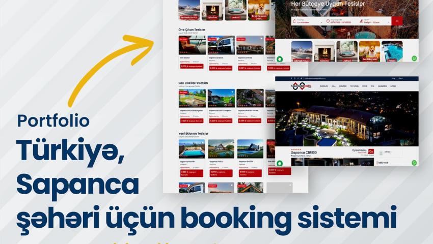 Türkiyə,Sapanca şəhəri üçün hazırladığımız booking sistemi